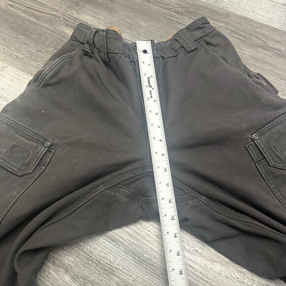 Duluth Trading Gray Tan Men 34x29 Relaxed Fit Fleece Workwear Hiking Cargo Pants - Picture 9 of 12